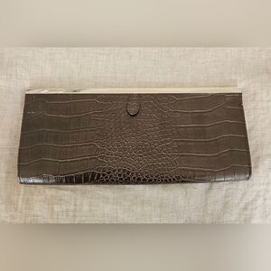 EUC Aldo Croc Embossed Leather Clutch